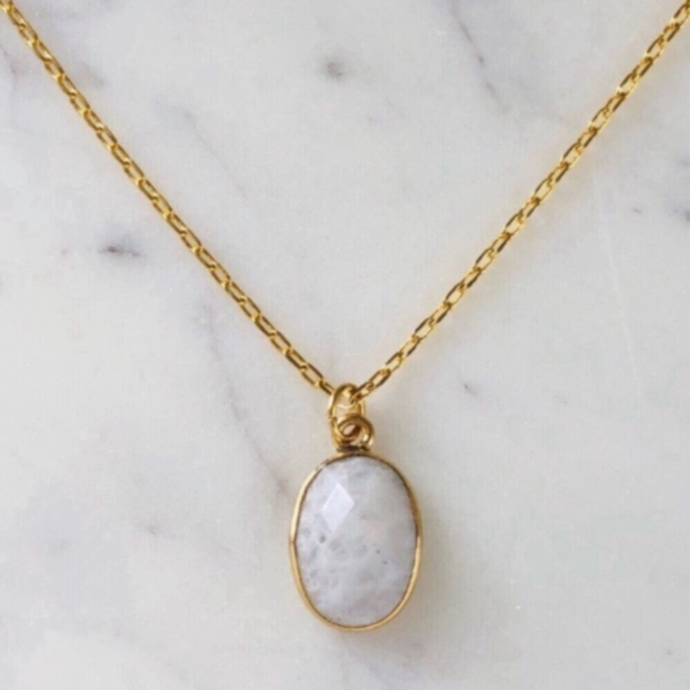 Moonstone Layering Gold Necklace